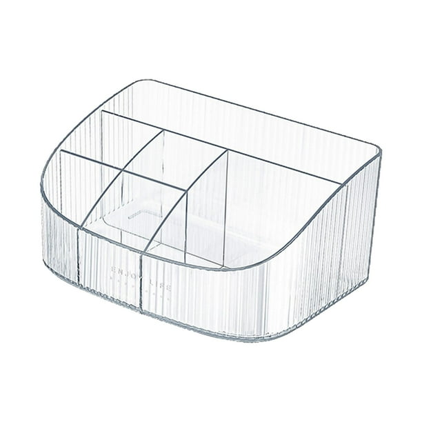 Caja de cosméticos, soporte para el cuidado de la piel, organizador de baño con rejillas, organizador de maquillaje grande y blanco