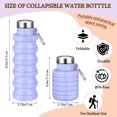 thumbnail image 3 of HLONK 2 Pcs Bouteilles d'Eau en Silicone Pliables - Réutilisables Étanches et Légères avec Mousqueton - Parfaites pour le Camping, la Randonnée et les Sports - Orange Vif et zzz, 3 of 5