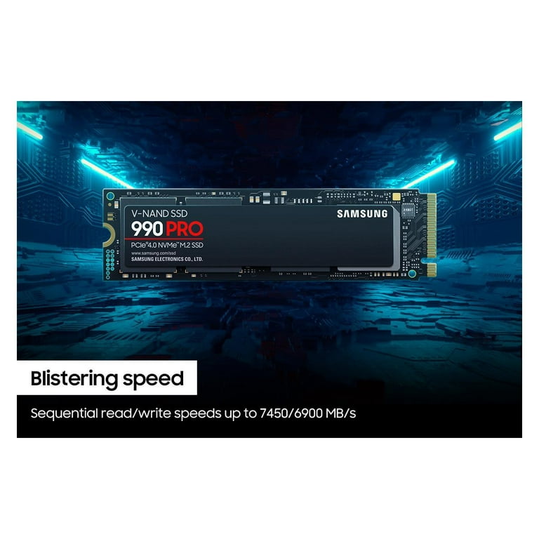 SAMSUNG 990 PRO SSD 2TB PCIe 4.0 M.2 Internal Solid State Hard Drive,  Fastest Speed for Gaming, Heat Control, Direct Storage and Memory Expansion  for
