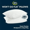 thumbnail image 3 of Won't Go Flat Standard Queen Size Set Of 2 Down Alternative Bed Pillows Extra Life Foam Core With Medium Support Perfect For Back Stomach Or Side Sleepers White 2 Count, 3 of 8