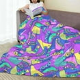 thumbnail image 6 of Pofeuu Disco Roller Skates Print Ultra-Soft Micro Fleece Blanket,for Bed Or Sofa,All Season Throw Blankets Flannel Blanket-80"x60", 6 of 7
