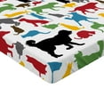thumbnail image 2 of Ambesonne Cats Fitted Sheet 2 Pcs Set, Colorful Cats and Dogs, Full, Multicolor, 2 of 3