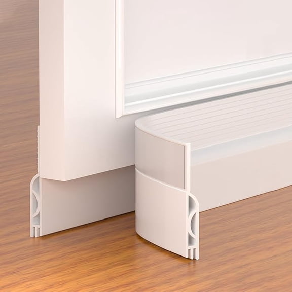 Januofit Door Draft Stopper,Adjustable Door Sweep for Bottom of Door,Silicone Weather Stripping Door Bottom Seal Blocker Air Noise,Under Door Gap Filler for Interior/Exterior Doors(White, 39inch)