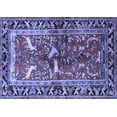 thumbnail image 1 of Ahgly Company Machine Washable Indoor Rectangle Animal Blue Traditional Area Rugs, 7' x 9', 1 of 4