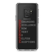 DistinctInk Clear Shockproof Hybrid Case for Samsung Galaxy S9 (5.8" Screen) - TPU Bumper Acrylic Back Tempered Glass Screen Protector - DEFENSE Demanding Excellence