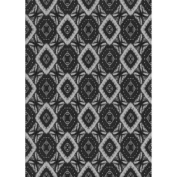 Ahgly Company Indoor Rectangle Patterned Dark Gray Novelty Area Rugs, 2' x 5'