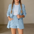 thumbnail image 2 of Vividxx Girls Outfit Set Girls Two Piece Button Down Long Sleeve Short Formal Outfit Kids Fashion Clothing Sets For Girls, 2 of 9