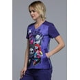 thumbnail image 7 of Tooniforms Prints Scrubs Top for Women V-Neck TF639, XS, R.I.P., 7 of 7