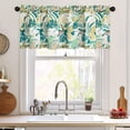 thumbnail image 6 of Rod Pocket Printed Valance for Kitchen, Green Plant Collection Nature Theme Linen Textured Small Window Drapes for Bathroom Kid''s Room, 52 x 18 Inches, 1 Panel, 6 of 6