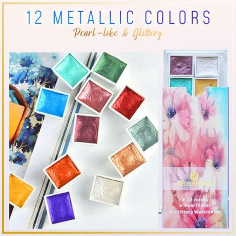12 Color Metal Watercolor Painting Pigment Transparent Subpackage Set Watercolor  Set for Adults and Children 
