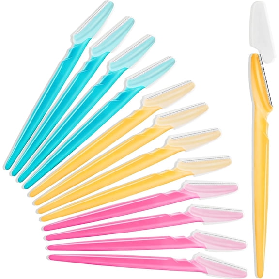 12 Piece Face Razors for Women, Dermaplaning Blades for Face, Eyebrows, Legs, Arms etc - Removes Unwanted Peach Fuzz & Facial Hair