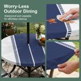 thumbnail image 3 of Round Outdoor Tablecloth with Umbrella Hole and Zipper, Blue Solid Color Texture Fitted Table Cover with Elastic Edge for 36-44 Inch, Simple Blue Pattern Waterproof Patio Tablecoths for Picnic, 3 of 9