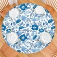 thumbnail image 2 of Pioneer Flower Floral Print Pattern Round Fitted Tablecloth with Elastic Edge,Dining Table Cover Waterproof,Outdoor Round Tablecloth for Camping,Dining,Indoor and Outdoor, 2 of 7