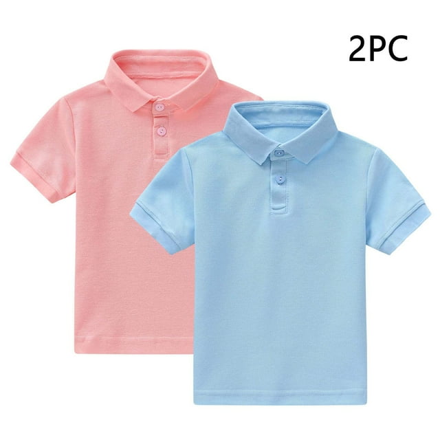 Boys And Summer Casual Solid Color Short Sleeved Round Neck Shirt