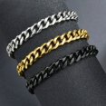 thumbnail image 3 of Fashion Stainless Steel Men Curb Cuban Chain Bracelet Women Bracelet On Hand For Couple Unisex Wrist Hand Jewelry Gift Party, 3 of 5