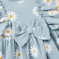thumbnail image 6 of CAUYDY 4T 5T 6T 7T Kids Children Summer Dress Toddler Baby Girl Little Kids Fly Sleeve Casual Floral Pleated Swing Sundress for Girls (Sizes 6-7 Years,L4-Blue), 6 of 9