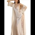thumbnail image 2 of Camisón Extra de Satén con Cuello en V y Larga para Mujer, de Spa, de Baño L, 2 of 10
