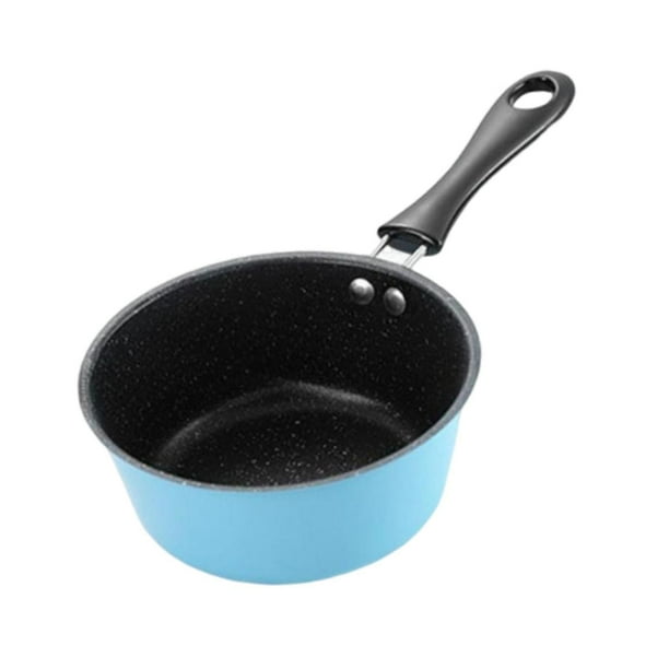 Sopa de leche sopa de sopa de hierro para papilla de gachas de hierro con manzana larga sartén antiadherente cacerola pequeña para cochería de viajes Azul