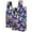 Pink & Blue Flowers, variant on Wrapables JoliBag Collection Reusable Shopping Bag (Set of 2), Cosmic Paisley