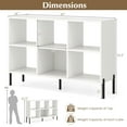 thumbnail image 3 of Giantex 6 Cube Storage Organizer Bookshelf, Wood Open Bookcase w/Metal Legs, Adjustable Display Shelf, White, 3 of 9