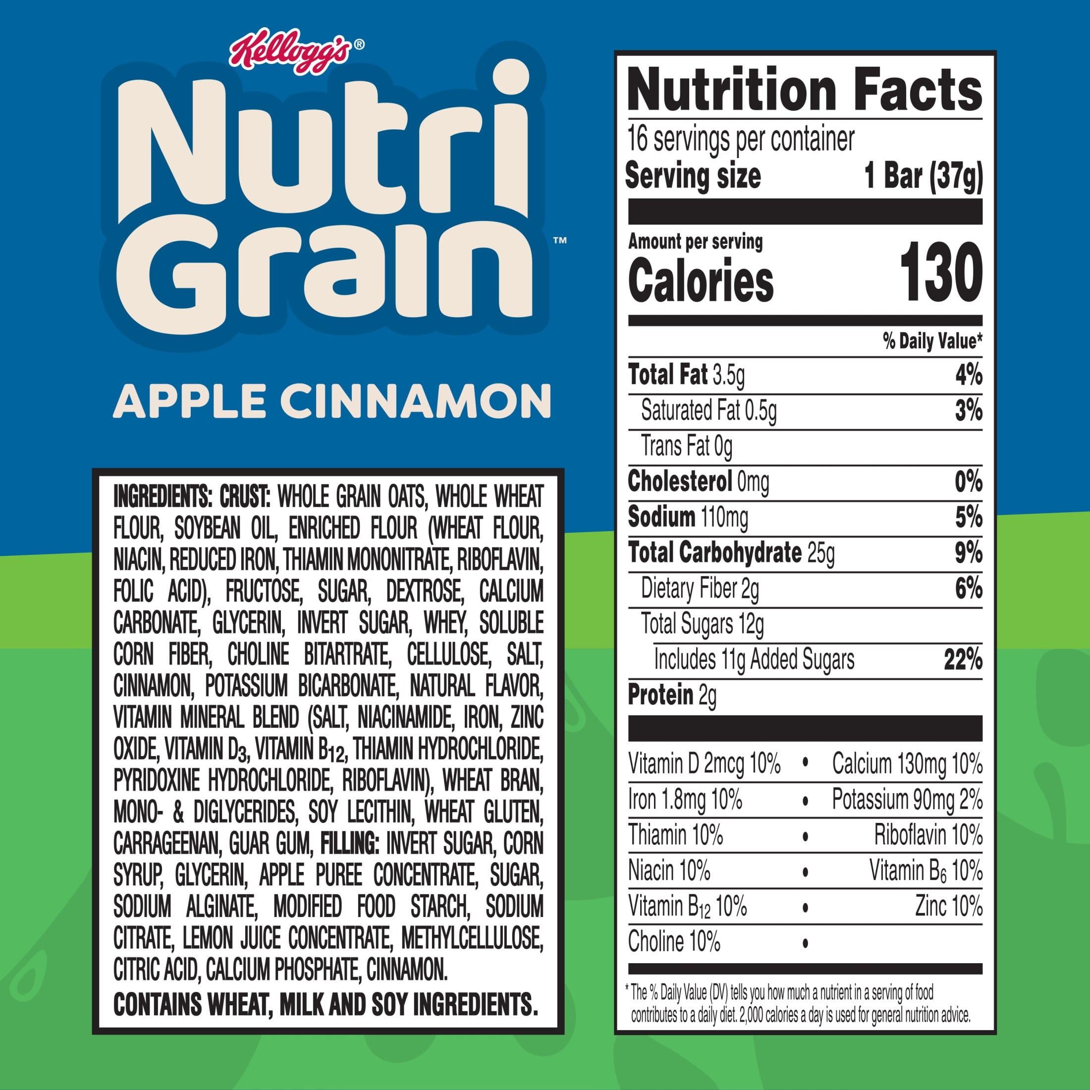 (6 pack) Nutri-Grain Breakfast Bars, Made with 10g Whole Grains, Snack Bars, Apple Cinnamon, 20.8oz Box (16 Count)