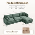 thumbnail image 4 of CARZZI LIFE Modular Sectional Sofa, 102 Inch L Shaped Couch Set with Armrests, 3-Seater Comfy Cloud Couches for Living Room Apartment, Green, 4 of 13