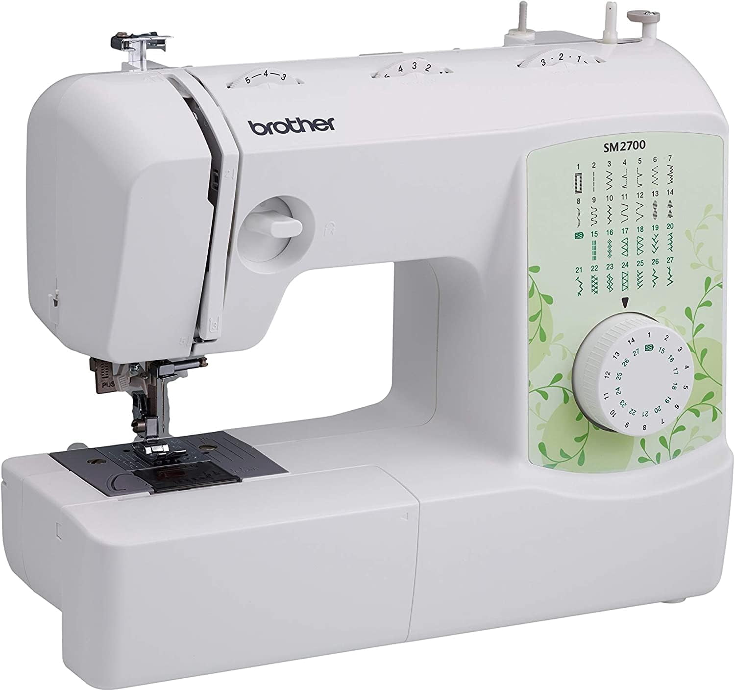 Brother SM2700 27-Stitch Free Arm Sewing Machine, Hard Plastic Storage and Carry Case and 5-Piece Sewing Machine Needles