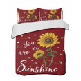 thumbnail image 2 of Quilts Full Size, Red Sunshine Sunflower Soft Comforter Bedding Set for Bed, Pastoral Bees Farmhouse Floral Lightweight Quilted Bedspread with Pillow Cover(2 Pieces) for All Season, 78x90 Inch, 2 of 6