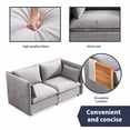 thumbnail image 5 of ZAFLY Living Room Sofa Set, Loveseat Sofa with Pillows, Upholstered Couch with Adjustable Armrests and Backrest, Modern Linen Minimalist Sleeper Sofas and Couches - Light Grey, 5 of 9