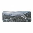 thumbnail image 1 of Landscape Computer Mouse Pad, Nature Themed Winter Outdoor Scene of Highway in Snowy Forest Journey, Rectangle Non-Slip Rubber Mousepad Large, 31" x 12", Purpleblue Evergreen, by Ambesonne, 1 of 2