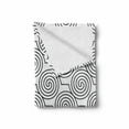thumbnail image 2 of Geometric Soft Flannel Fleece Blanket, Diagonally Aligned Zigzag Lines and Swirls Pattern Retro Geometric Concept, Cozy Plush for Indoor and Outdoor Use, 60" x 80", Black and White, by Ambesonne, 2 of 6