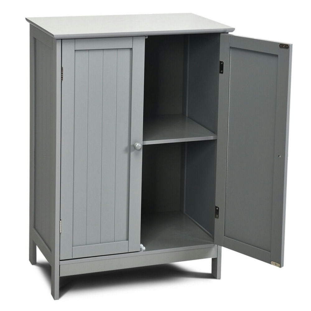Finihen Bathroom Storage Cabinet, Bathroom Floor Cabinet, Bathroom Floor Storage Double Door Cupboard Cabinet, for Bathroom, Living Room, Bedroom, Kitchen, Gray Finihen Bathroom Storage Cabinet, Bathroom Floor Cabinet, Bathroom Floor Storage Double Door Cupboard Cabinet, for Bathroom, Living Room, Bedroom, Kitchen, Gray