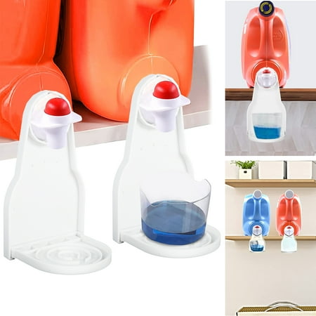 Kyoffiie 2 Pack Detergent Cup Holder Anti-Slip Detergent Drip Catcher Thick Plastic Laundry Drip Tray Catcher No More Leaks or Mess Laundry Room Gadget for Softener