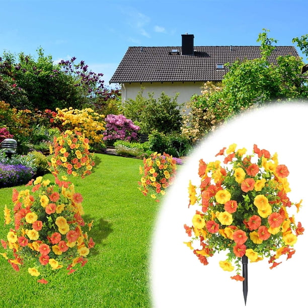 Flores artificiales, flores falsas, flores artificiales, juego de regalo para mujeres, trompeta simulada, violeta matutina, plantación de árboles, patio, jardín, decoración del hogar, plantas verdes s