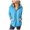 Blue, variant on Fesfesfes Women Hooded Solid Color Zipper Long Sleeve Sport Blouse Tops Hooded Sweatshirt Plus Size $10