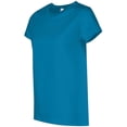 thumbnail image 3 of Hanes ComfortSoft T-Shirt à Col Ras du Cou en Jersey Coupe Décontractée pour Femmes, 3TG, Sarcelle, 3 of 4
