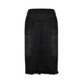 thumbnail image 3 of JDinms Jupe en Jean Taille Haute pour Femmes Fendue devant Robe en Jean Usée, 3 of 6