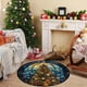 thumbnail image 5 of Adornos navideños, regalos navideños, alfombras navideñas para sala de estar, dormitorio, redondas, para Europa y Estados Unidos, para sofá, mesa de centro, alfombrillas de poliéster de 60 cm., 5 of 7