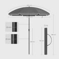 thumbnail image 4 of Boutique Home Parasol octogonal avec sac de transport (sans base), gris, 4 of 9