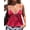 Red, variant on Women Polka Dot Camis Top Y2k Lace Trim Ruffled Hem Top Adjustable Spaghetti Strap Tie Camisole Black Polka Dots L