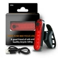 thumbnail image 1 of Feu Arrière de Vélo Rechargeable USB - 4 Modes, Étanche IPX4, 1 of 7
