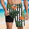 thumbnail image 2 of BVOFAR Swimming Trunks for Men Summer Hawaiian Beach Swim Shorts with 2 in 1 Liner Quick Dry Drawstring Board Shorts Tropical Print Bathing Suits with Pockets Green L, 2 of 10