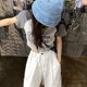 thumbnail image 5 of Camiseta estampada de manga corta para mujer, cuello redondo holgado, blusa estampada elegante para uso informal, gris S, 5 of 8