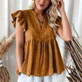 thumbnail image 7 of Msgweeeg Womens Summer Blouses Short Sleeve V Neck Womens Casual Tops Solid Color Loose Fit Soft and Comfortable Women Shirts Casual for Summer and Hot Weather, 7 of 7
