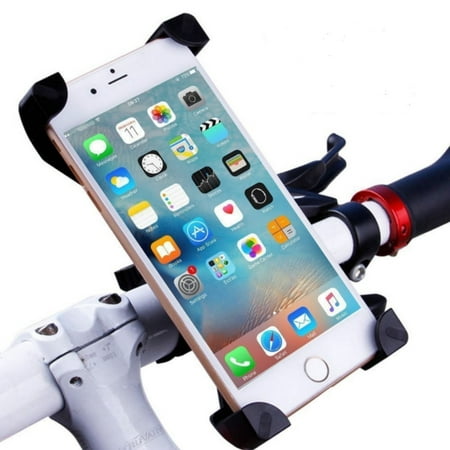 Bike Mount, Universal Cell Phone Bicycle Handlebar & Motorcycle Holder Cradle with 360 Rotate for iPhone 6s 6 5s 5c 5,Samsung Galaxy S5 S4 S3, Google Nexus 5 4 and GPS Device Up to 3.7in