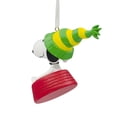 thumbnail image 2 of Hallmark Peanuts Snoopy Sledding in Dog Bowl Christmas Ornament, 2 of 6