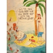 Paper Magic Funny Deserted Island Message in a Bottle Christmas Cards
