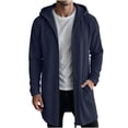 thumbnail image 2 of VBVC Men's Fall Long Full Zip Hoodie with Pockets , Oversized Lightweight Jacket For Men, S-3XL, 2 of 6