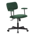 thumbnail image 6 of JJS Low Back Velvet Fabric Home Office Computer Chair with Armrest in Green, 6 of 8