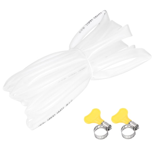Tubería de vinilo Uxcell, 3/8"ID x 1/2"OD, tubo de plástico flexible y transparente con 2 abrazaderas de manguera, tubería de línea para tubería de vinilo industrial multipropósito, 10 pies